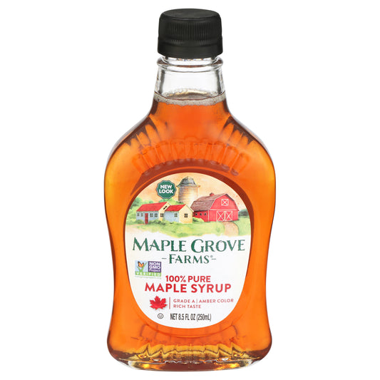 Maple Grove Farms of Vermont Pure Maple Syrup, Grade A Amber color (8.5oz)